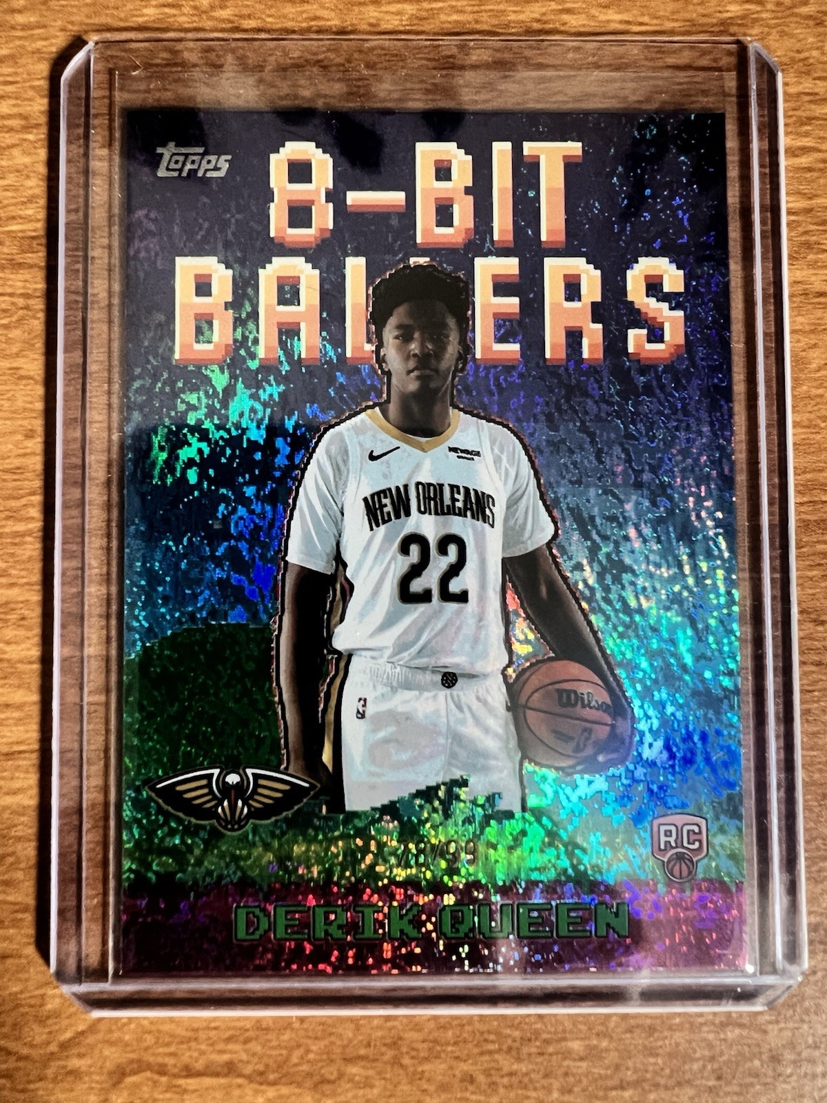 2025-26 Topps 8-Bit Ballers Derik Queen 8B-39 Holofoil (RC) Green 78/99 Pelicans