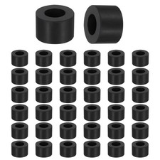 38 Pcs 9/16" OD x 5/16" ID x 3/8" Thickness Round Rubber Spacers, Black
