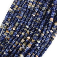 4mm natural blue sodalite heishi disc beads 15.5" strand 2x4mm
