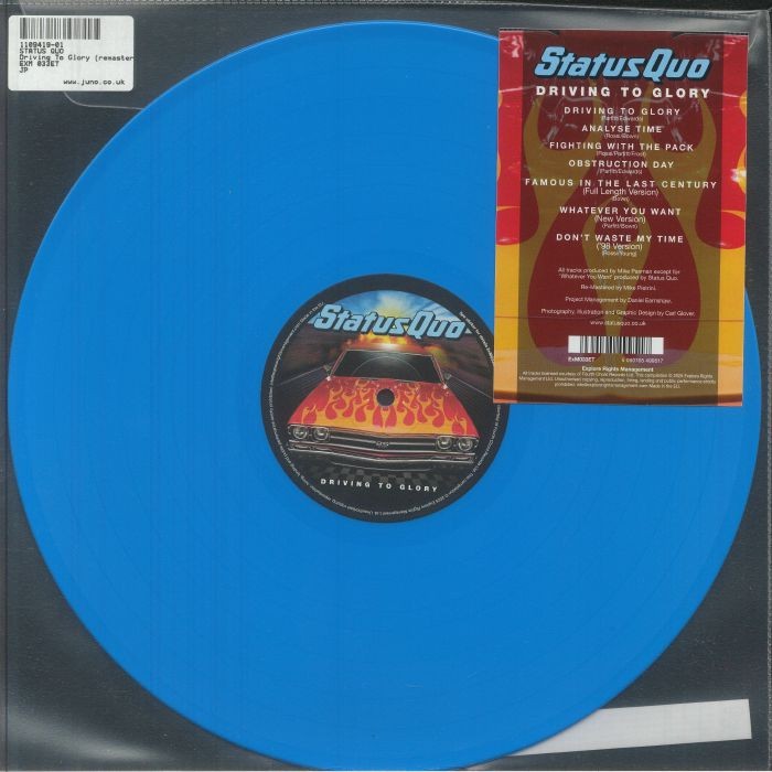 STATUS QUO - Driving To Glory (remastered) - BLUE VINYL 12""