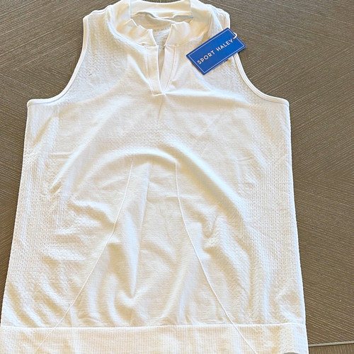 Sport Haley Women's M White Mock Neck Racerback Tank Breathable Lightweight