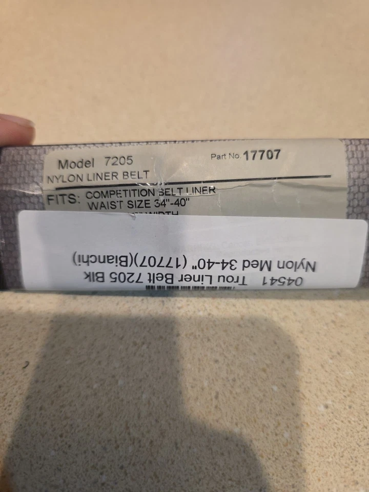 Cinturón forro Bianchi 17707 7205 34"-40" nailon 1,50" ancho negro Foto 3 de 3