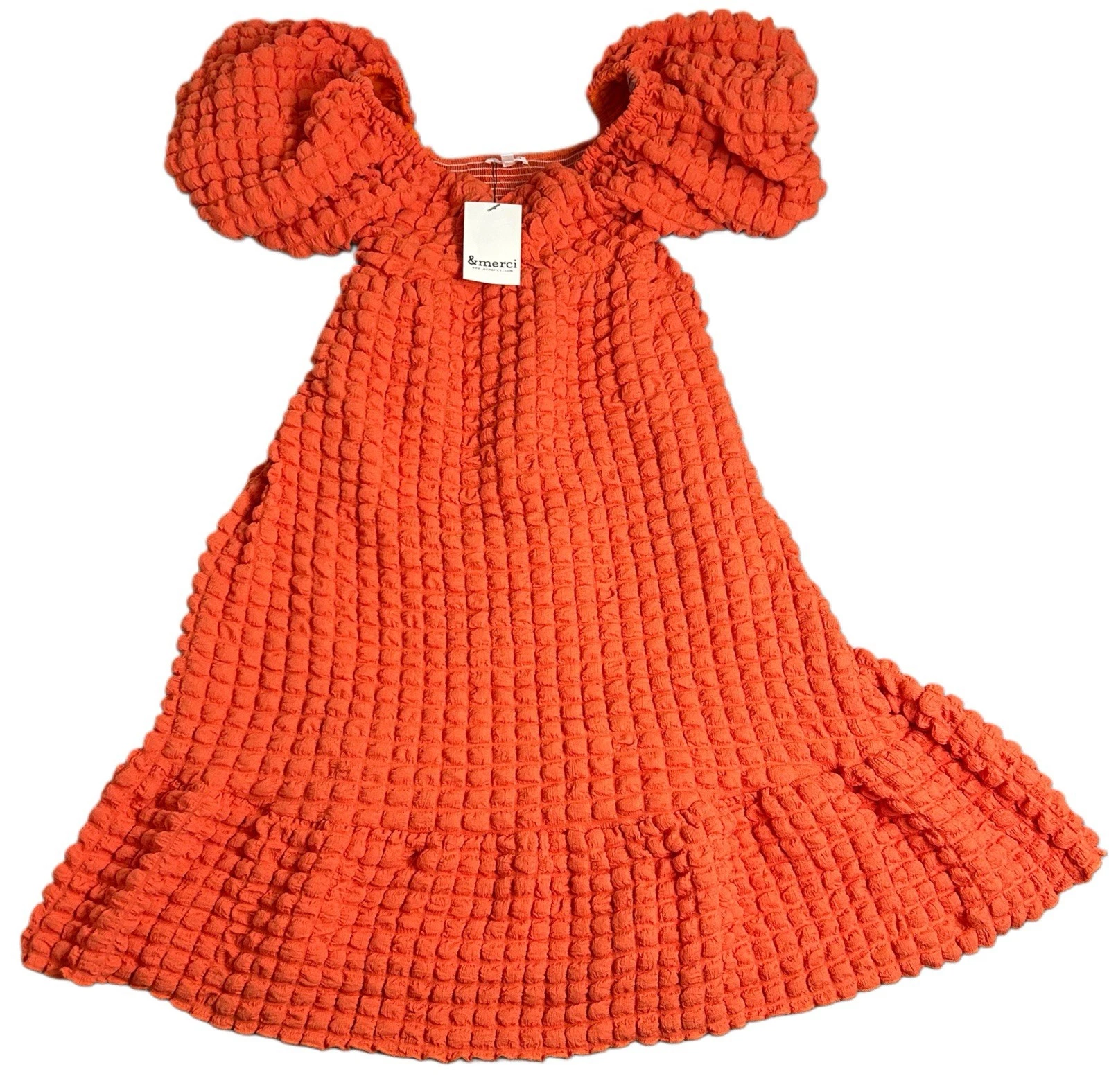 VALENTINO &Merci Anthropologie abito donna piccolo testurizzato manica a bolla nuovo