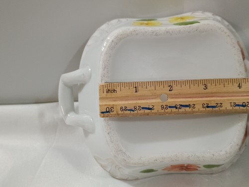 Antique Coverd Dish w lid handpainted With Raised Handles And Gold Faded - Picture 11 of 17