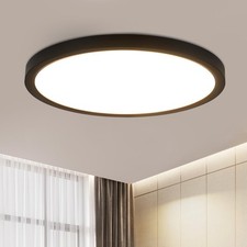 Plafoniera LED moderna nera 6000K luce diurna per ampi soggiorni