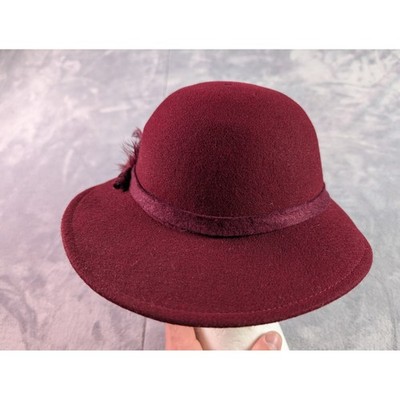 Vintage Geo W Bollman Burgundy 100% Wool Doeskin Felt  display picture 1
