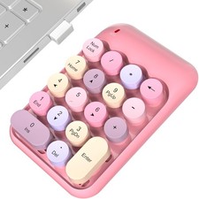 Wireless Number Pads Colorful Numeric Keypad 2.4 GHz 18 Key Keyboard Pink
