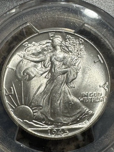 1945 Walking Liberty Half Dollar, PCGS MS64, Free Shipping