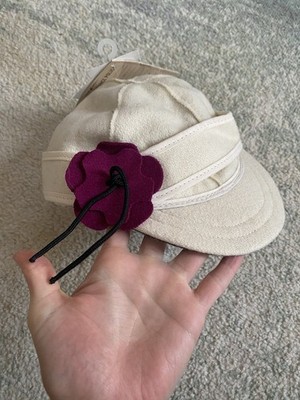 NEW! The Lil Petal Pusher Sz XL Stormy Kromer Girls Hat Winter White/Raspberry