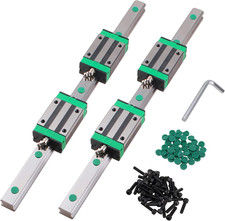 2Pcs Linear Guide Rail Kit Hgr25-600Mm Linear Slide Rails with 4Pcs HGHCA25 HGH2