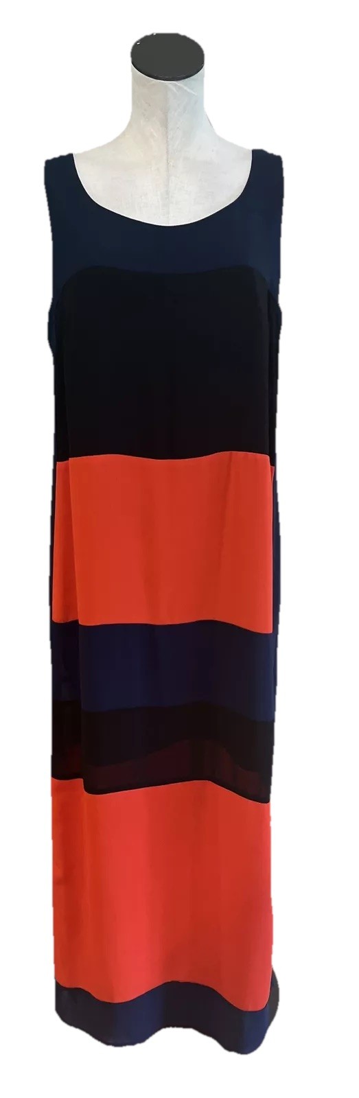 belle badgley mischka Women 10 Red color blocked sleeveless maxi dress Q