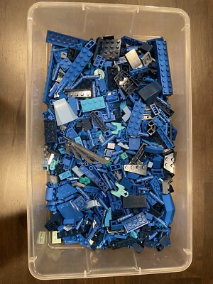 LEGO 400+ BLUE PIECES FROM BULK! SORTED RANDOM LOT! FREE SHIPPING!