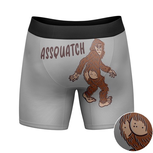 Calzoncillos boxer para hombre Assquatch divertidos Sassquatch Bigfoot Butt Joke gráfico divertido - Imagen 3 de 6