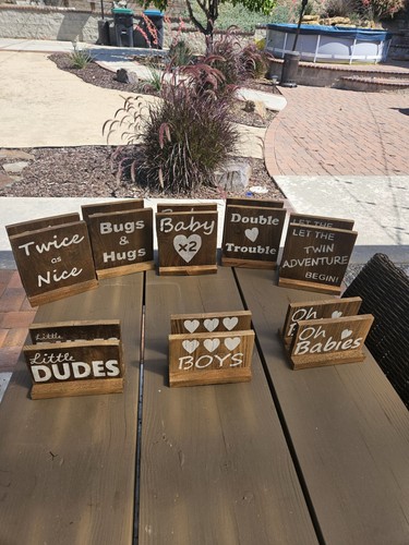 Handmade Baby Shower Tabletop Decorations for Twin Boys - Picture 7 of 8