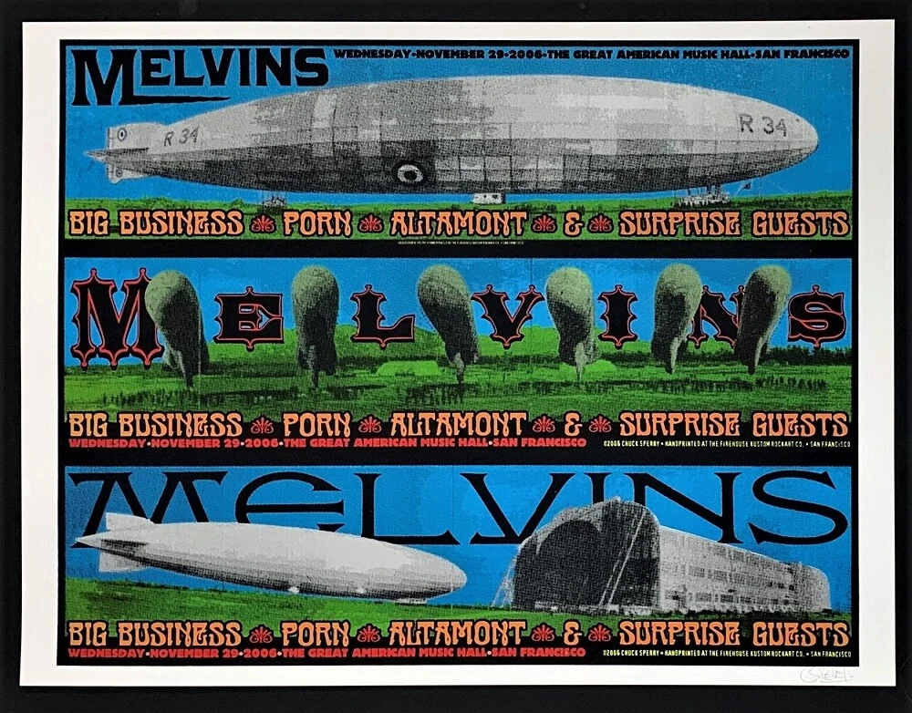 1000px x 782px - Melvins POSTER Big Business Porn Firehouse Silkscreen Signed Chuck Sperry  Mint! | eBay