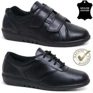 ladies black comfortable work shoes