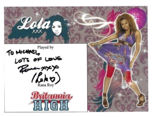 Britannia High - ITV - Rana Roy - Lola - Hand Signed Cast Card - Picture 1 of 1