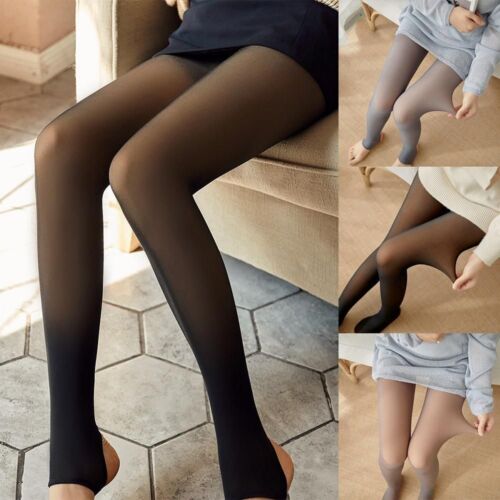 Warm Fleece Pantyhose Tights Stockings Perfect Slimming Legs Fake Translucent - Foto 1 di 25