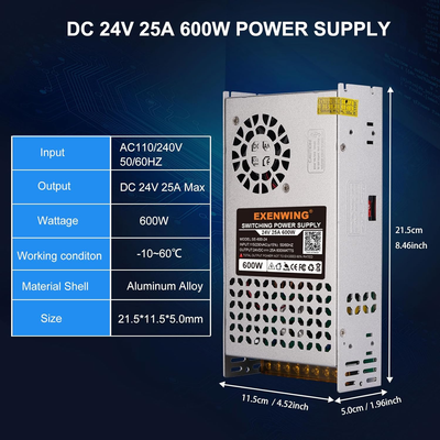 600W 24V Power Supply – AC To DC Converter 110V/220V Input For CCTV, LED, Car Audio & More - View #4