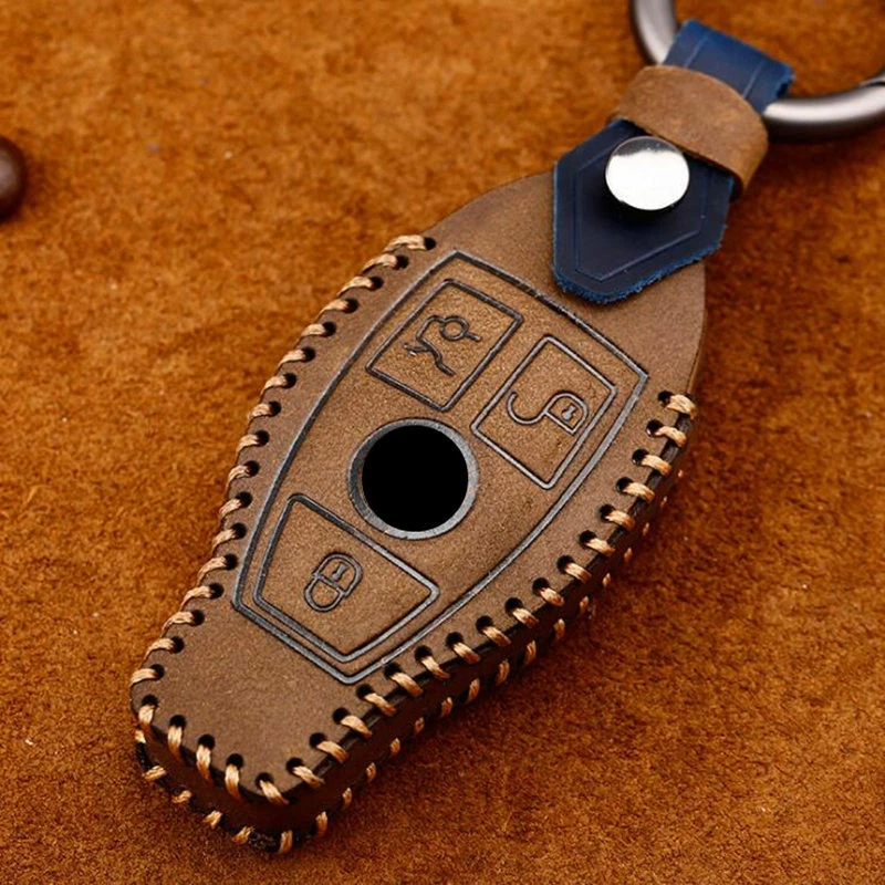 For Mercedes Benz Key Genuine Leather Case Entry Fob Skin Cover Protector Holder For Mercedes Benz Key Genuine Leather Case Entry Fob Skin Cover Protector Holder