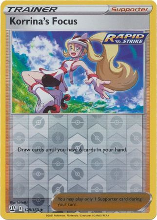 KORRINA'S FOCUS 128/163 BATTLE STYLES POKEMON (REVERSE HOLO, NM)