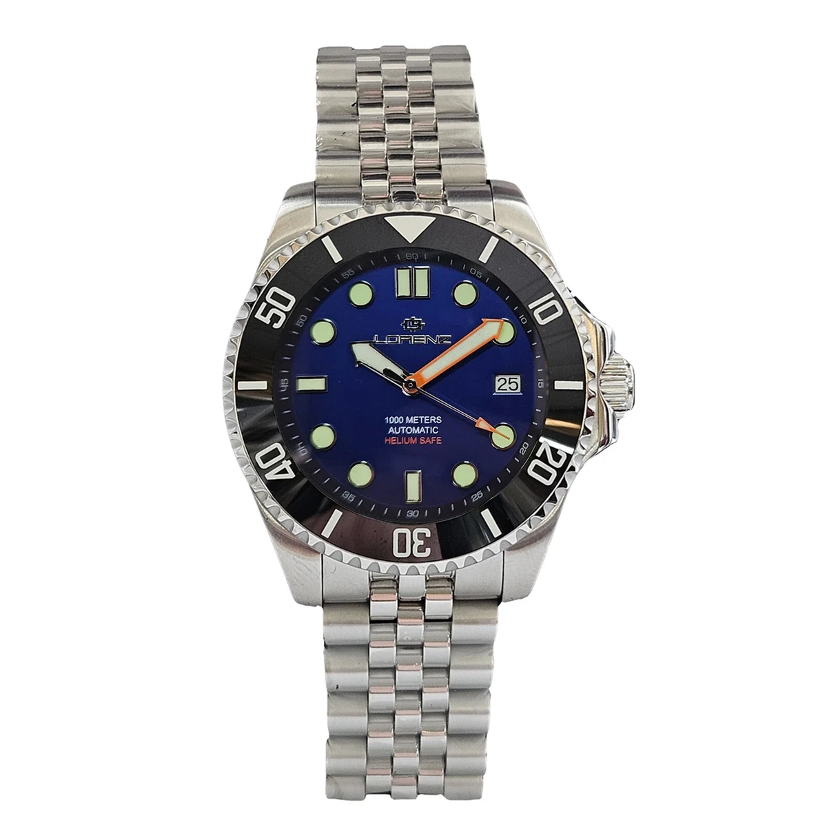 Orologio Uomo Al Quarzo Con Cinturino In Acciaio - Quadrante Nero/Blu Indici Romani
