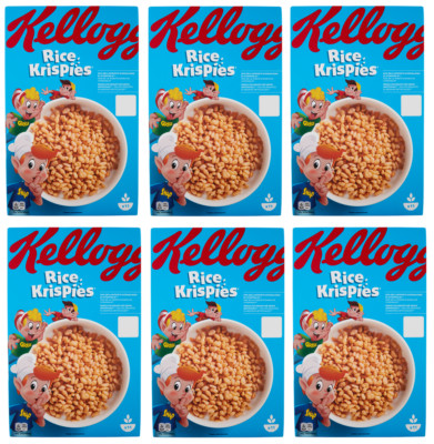 6x Kellogg's Rice Krispies Puffreis Mit Vitaminen und Mineralstoffen 340g