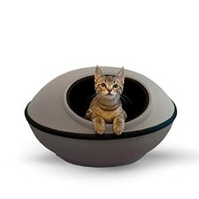 K H Pet Products Thermo-Kitty Mod Dream Pod, Unheated Gray/Black 22 Inches