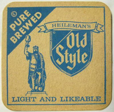 OLD STYLE SPECIAL EXPORT red & blue Beer COASTER Mat w/ KING Heileman, WISCONSIN