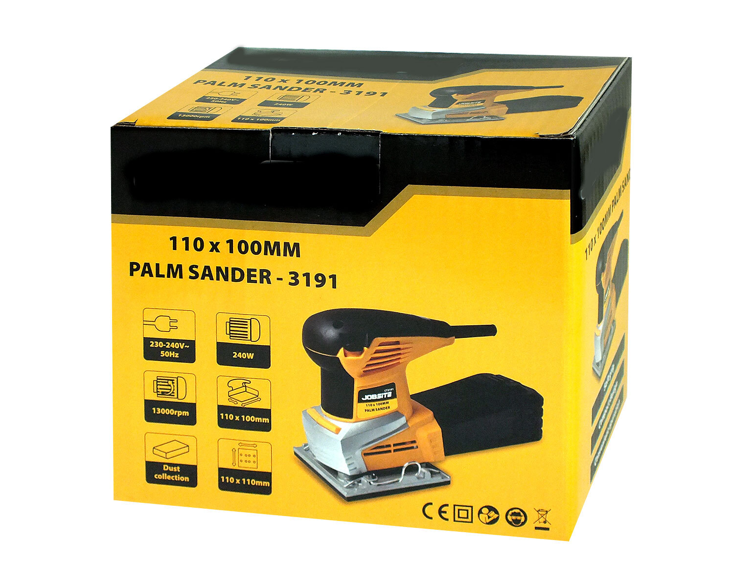 240W ELECTRIC 1/4 SHEET MOUSE PALM SANDER + DUST COLLECTION BOX