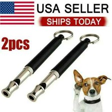 2X Dog Training WHISTLE UltraSonic Obedience Stop Barking Pet Sound PitchBlack
