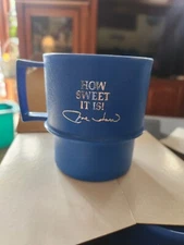 New Set/4 Tupperware Stackable Mugs for your coffee/tea 350ml each Blue Shades