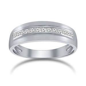 Authentic 2/9 CT Round I2-J Natural Diamond Wedding band Ring 14K White Gold Plated