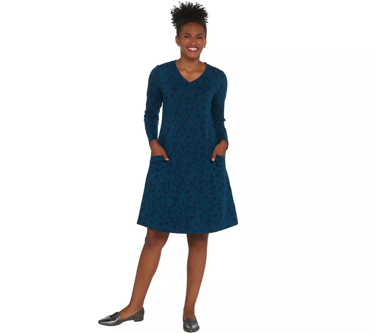 Denim flare cheap dress