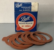 Ball Good Luck Jar Rubbers Canning Jar Split Tab Rings Contains 7 Vintage