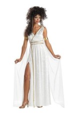 Costume 2pc Athenian Goddess Dress With Trim  Headpiece Women Size Large NIP