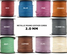 Xsotica Metallic Shades Round Leather Cord 2.0mm
