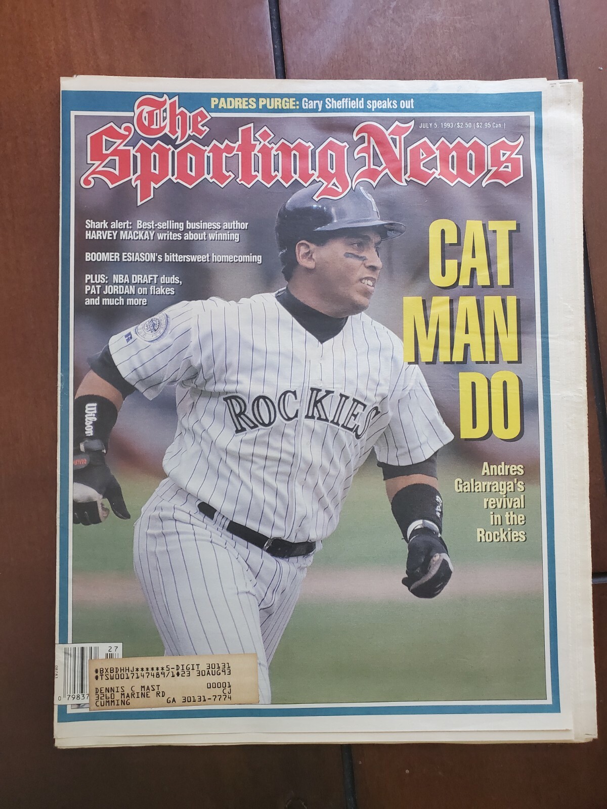 The Sporting News July 5th, 1993 Andres Galarraga / Rockies Newspaper /  Magazine | eBay