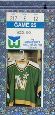 Dave Gagner G#154-155 Ticket Stub 1-28-1992 North Stars Whalers Neal Broten G232