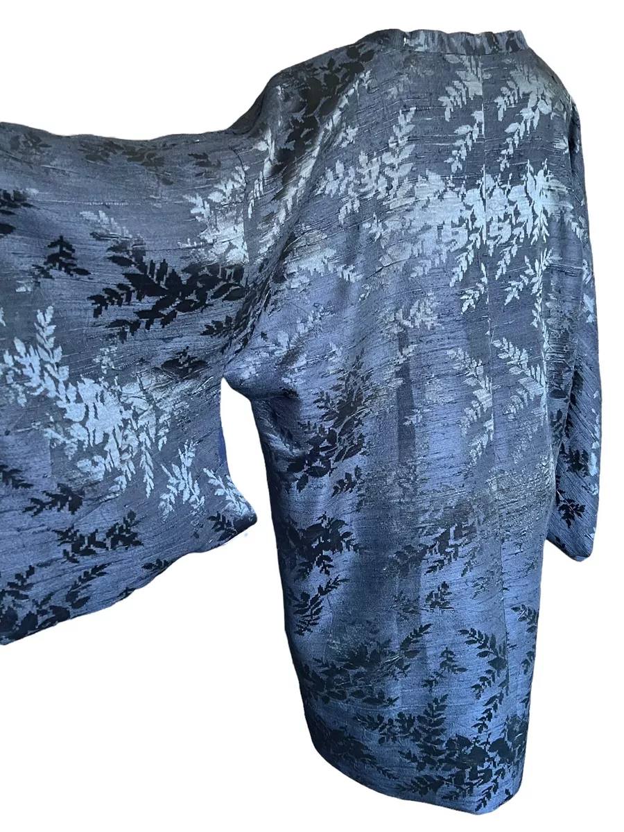 Black silk kimono jacket hot sale