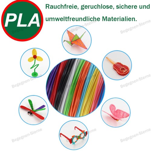 Kinder 3D Druckstift 3D Stifte Set 20Farben 109m PLA Filament 1.75mm DIY Rosa DE - Afbeelding 9 van 19