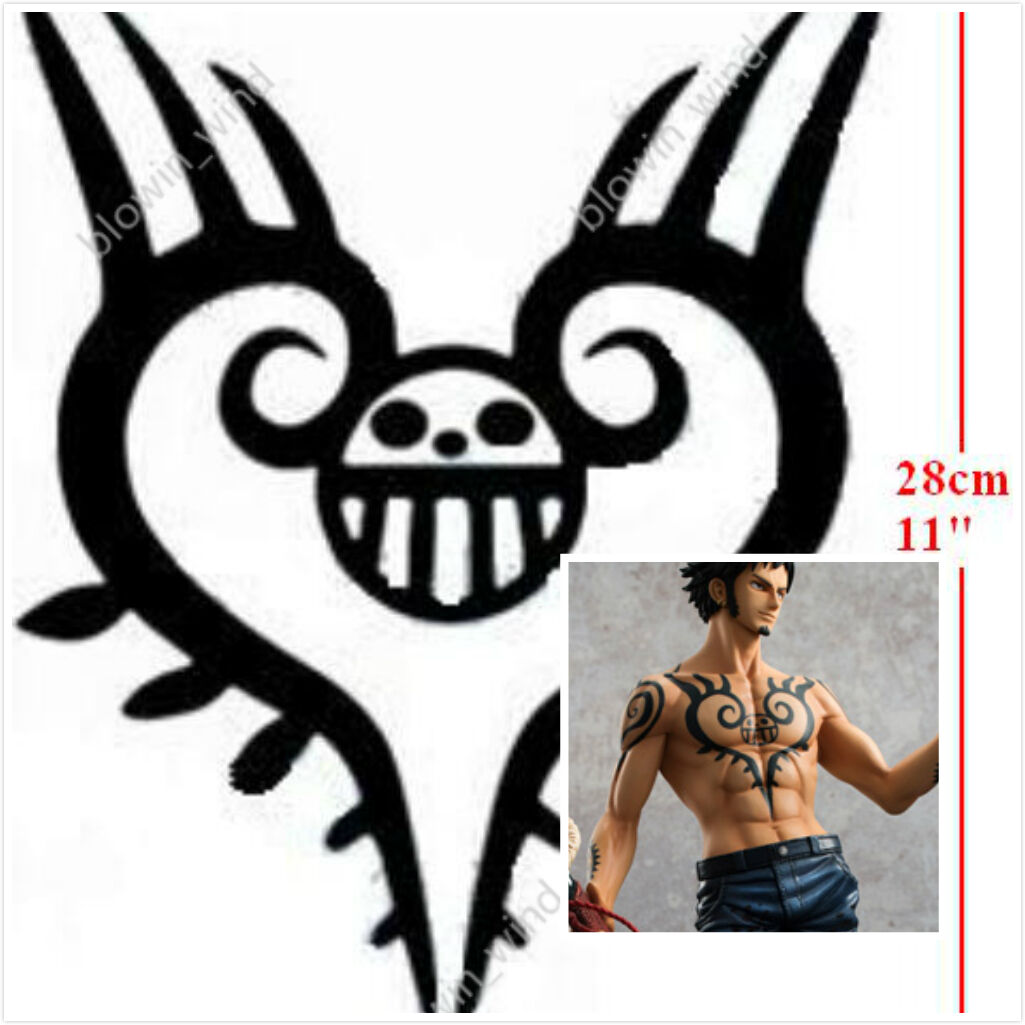  4pcs/set Trafalgar Law Tattoo Anime Cosplay Heart Temporary  Tattoos Costume Accessories Sticker : Beauty & Personal Care