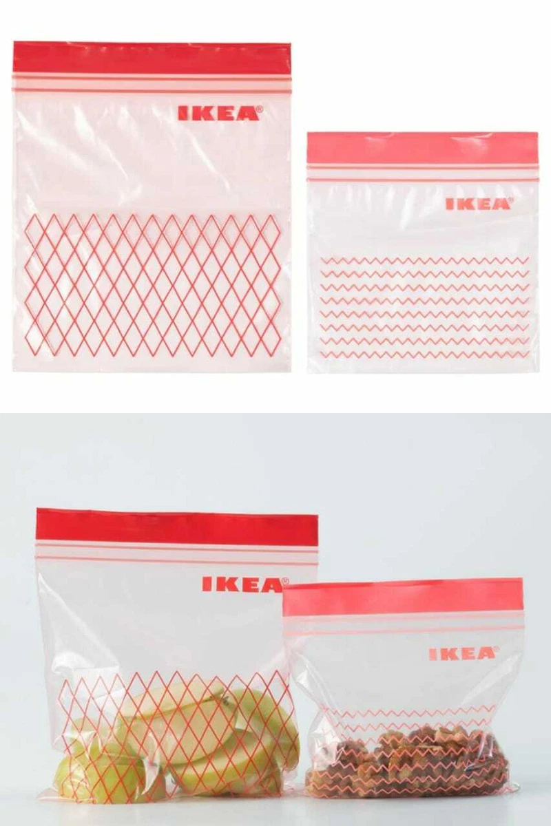 Ikea istad Resealable Plastic Zip lock Bags Food Sandwich Freezer