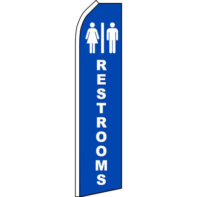 Restrooms 2 1/2 ft X 11 1/2 ft Swooper Flag