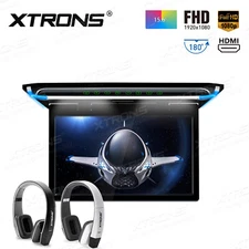 15.6" 1080P Car Roof  Overhead Flip Down Monitor Game HDMI USB/SD/FM +IR Headset