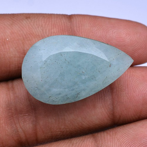 52.00 Cts Aquamarine Natural Pear Faceted Cut Huge Untreated Certified Gemstone