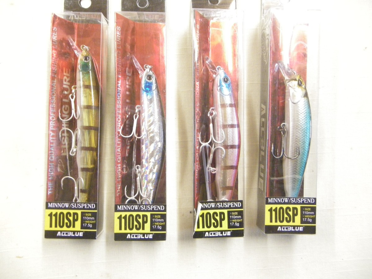 4 ALLBLUE 110SP Fishing Lures 110mm 17.5 g Suspending Various Colors 4 ALLBLUE 110SP Fishing Lures 110mm 17.5 g Suspending Various Colors