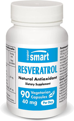 Supersmart Resveratrol 40 Mg per Day Organic Red Grapes Extract NonGmo & Gluten