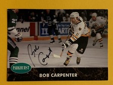 BOB CARPENTER Signed 1991-92 Parkhurst #226 Boston Bruins Autograph Auto