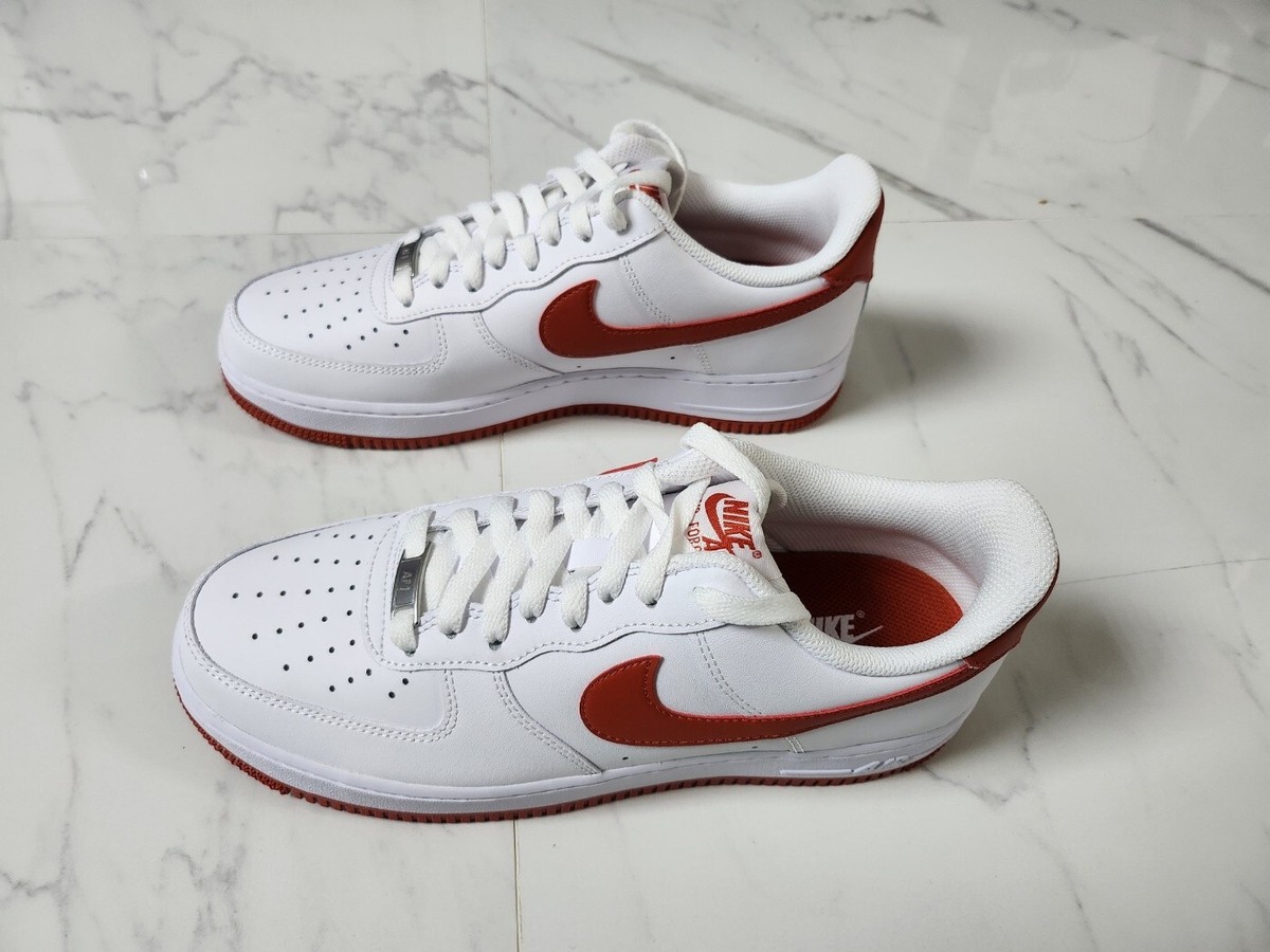 NIKE Air Force 1 '07 WHITE/DRAGON RED FJ4146-106 Men's Size 8